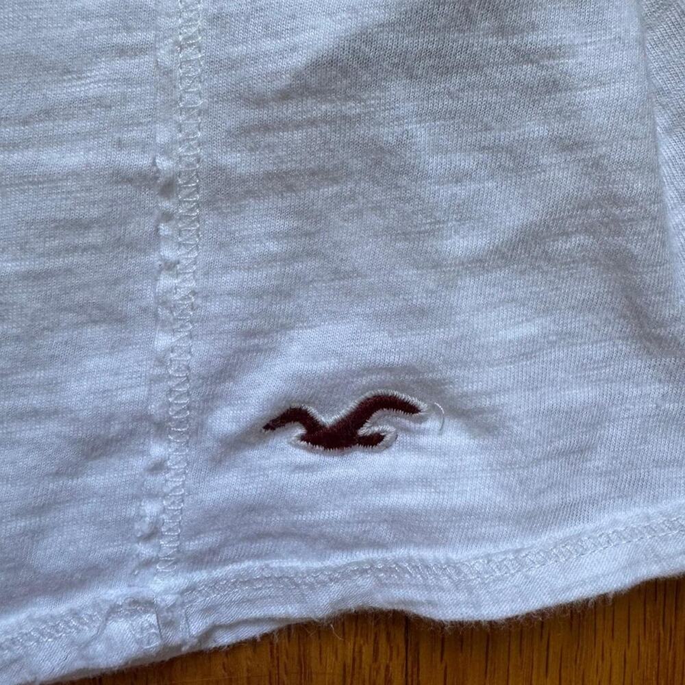 Vintage 2000s y2k Hollister white tank top with logo and bedazzled neckline